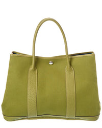 Hermès Pre-Owned Hermès Green Toileofficier Fabric Garden Party Pm (Authentic Pre-Loved)