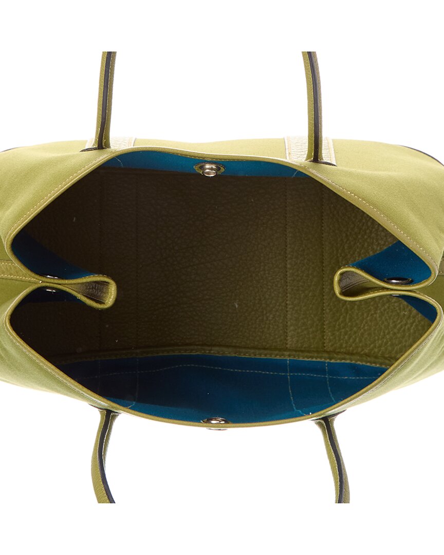 Hermès Pre-Owned Hermès Green Toileofficier Fabric Garden Party Pm (Authentic Pre-Loved)