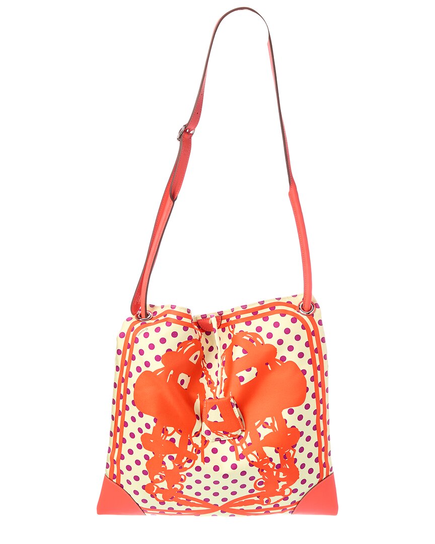 Pre-Owned Hermès Orange Silk Silky City Pm (Authentic Pre-Loved)