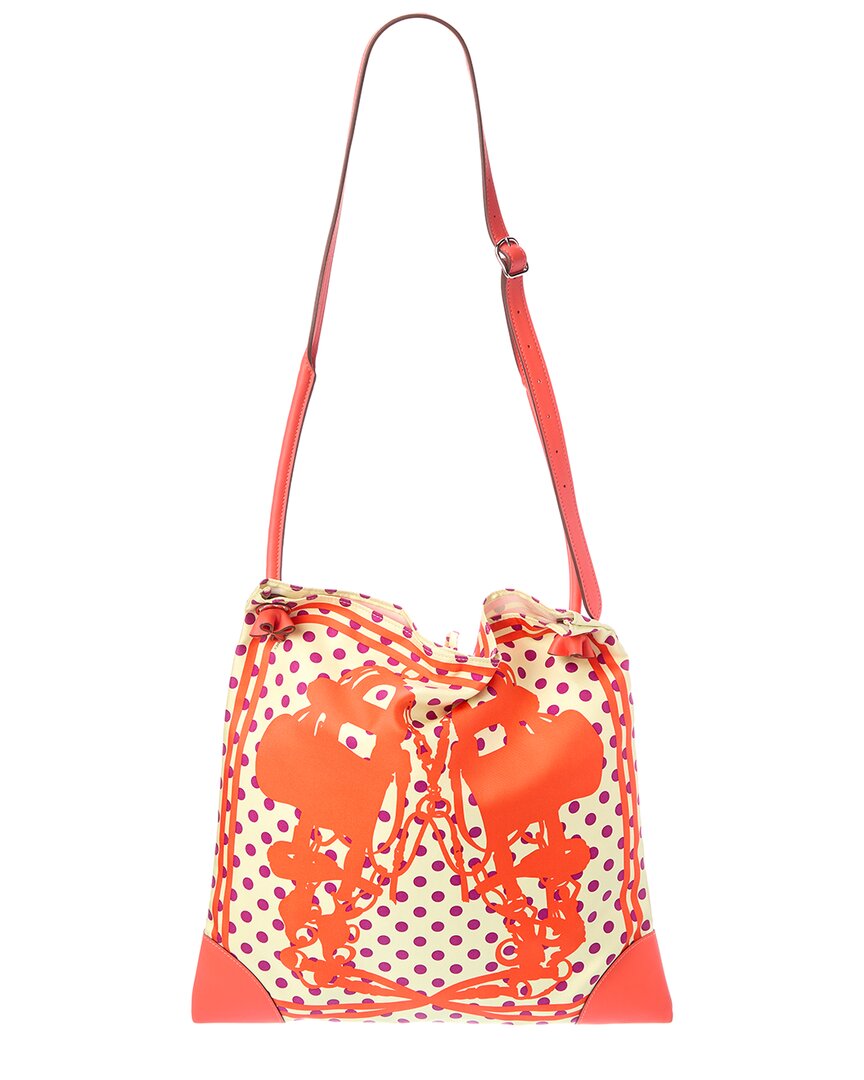 Pre-Owned Hermès Orange Silk Silky City Pm (Authentic Pre-Loved)