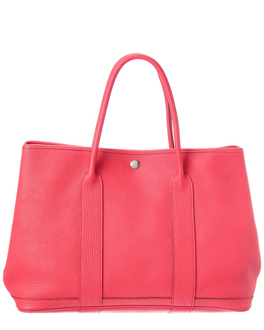 Hermès Pre-Owned Hermès Red Negonda Leather Garden Party Pm (Authentic Pre-Loved)