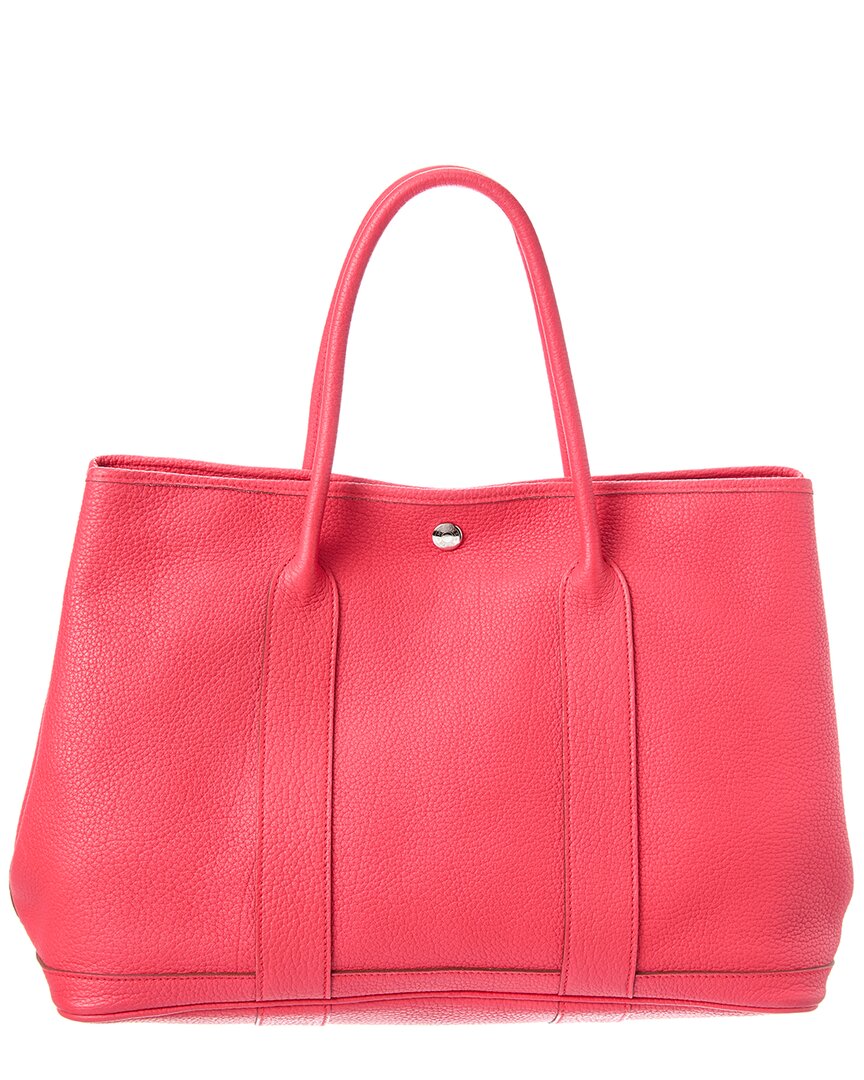Hermès Pre-Owned Hermès Red Negonda Leather Garden Party Pm (Authentic Pre-Loved)