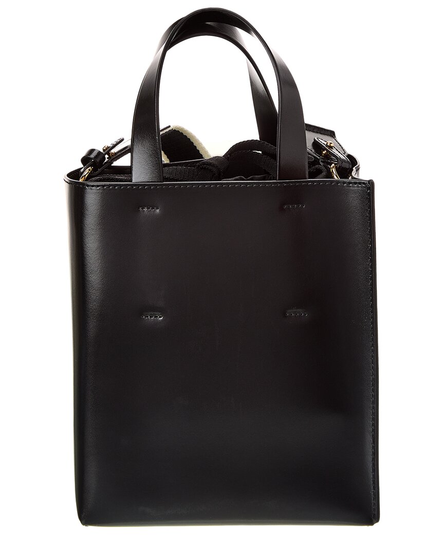 ◆THE MUSEUM VISITOR◆ FUR MINIBAG NAVY 15074 Museo Mini Bag in turquoise leather | Marni