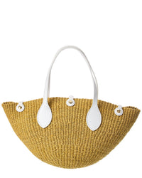 Celine Triomphe Beads Small Sisal & Leather Basket Tote