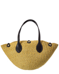 Celine Triomphe Beads Small Sisal & Leather Basket Tote