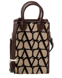 Valentino Valentino Mini Toile Iconographe Canvas & Leather Satchel