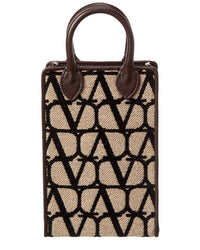 Valentino Valentino Mini Toile Iconographe Canvas & Leather Satchel