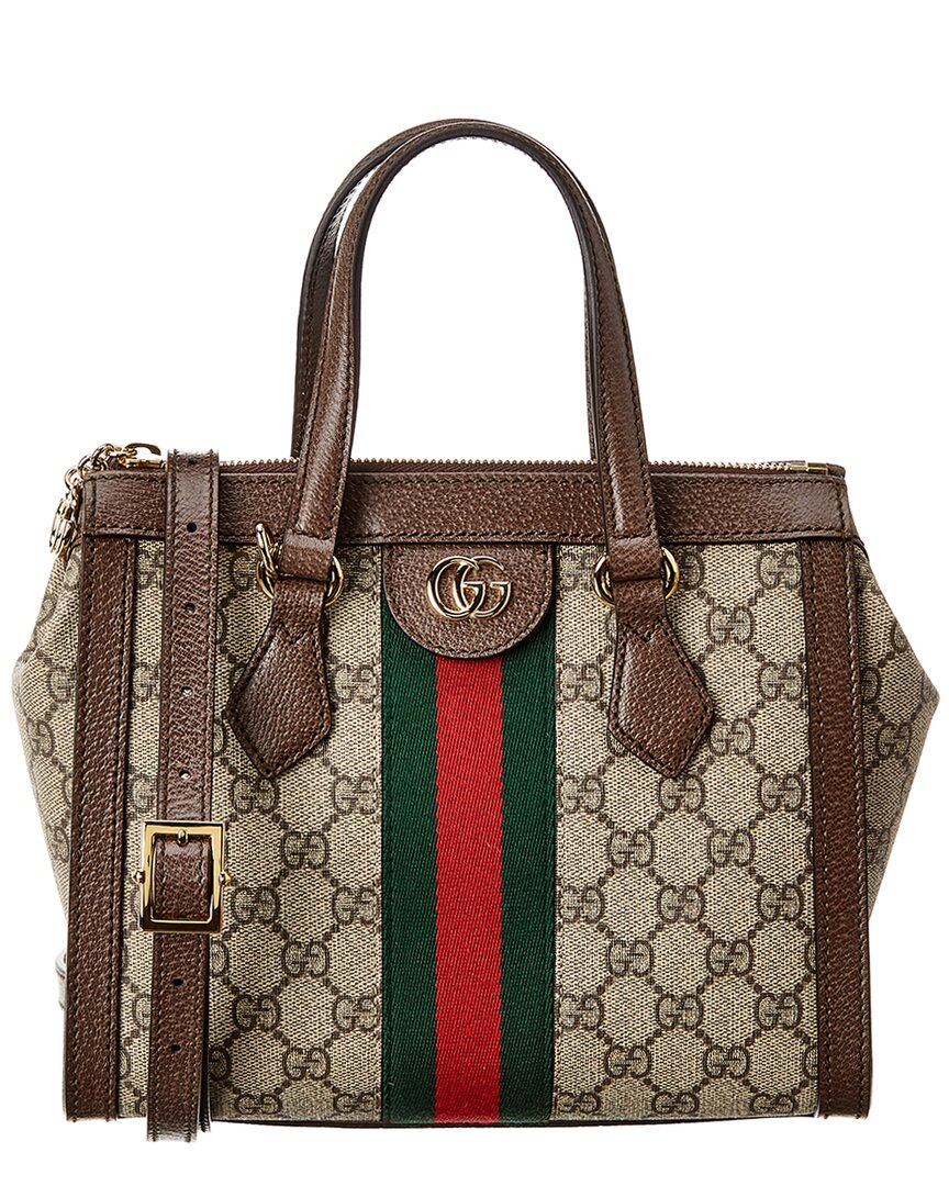 Gucci Gucci Ophidia Small Gg Supreme Canvas & Leather Shoulder Bag