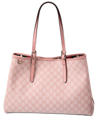 Gucci Gg Emblem Medium Gg Supreme Canvas & Leather Tote