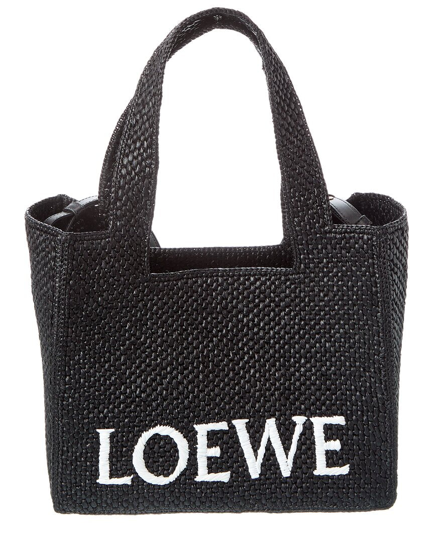 Loewe Font Medium Raffia Tote