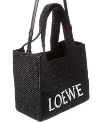 Loewe Font Medium Raffia Tote