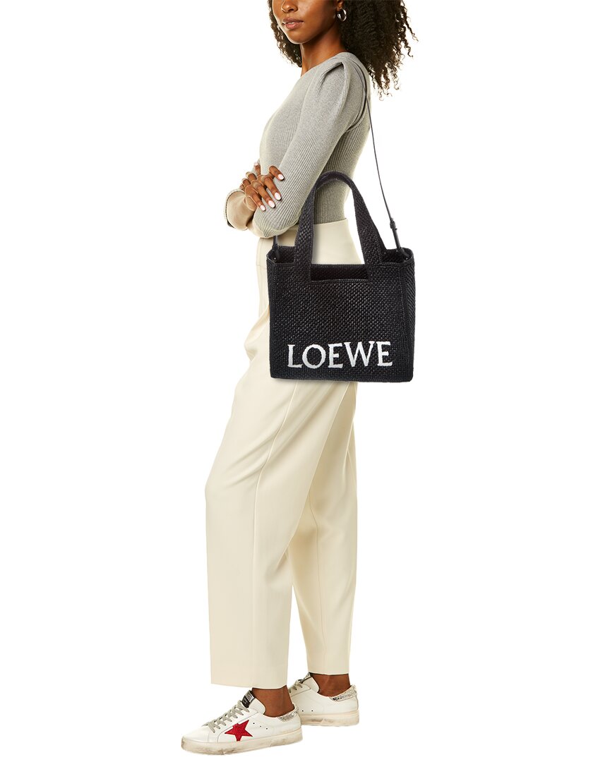 Loewe Font Medium Raffia Tote