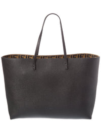 FENDI Fendi Roll Medium Reversible Ff Suede & Leather Tote