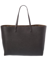 FENDI Fendi Roll Medium Reversible Ff Suede & Leather Tote