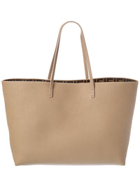 FENDI Fendi Roll Medium Reversible Ff Suede & Leather Tote