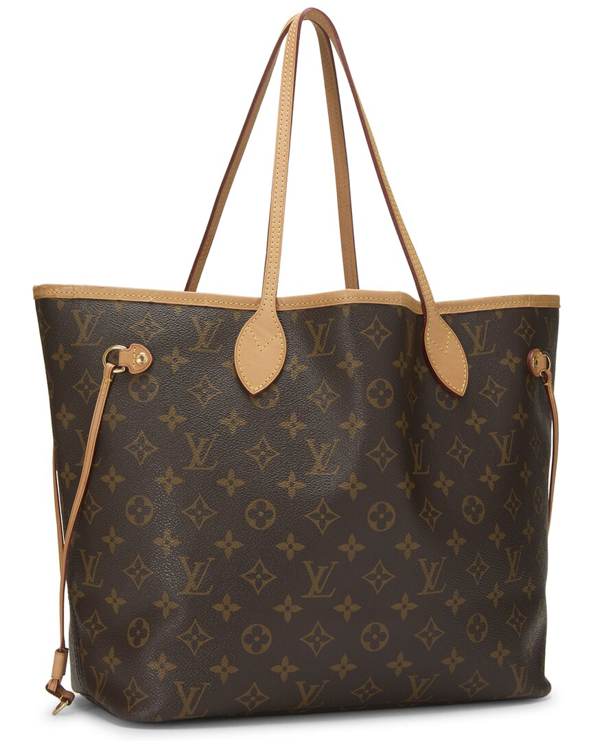 Louis Vuitton Louis Vuitton Brown Monogram Coated Canvas & Vachetta Leather Neverfull Gm
