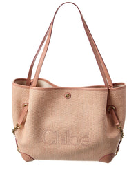 Chloé Chloé Clover Double Carry Leather-Trim Tote