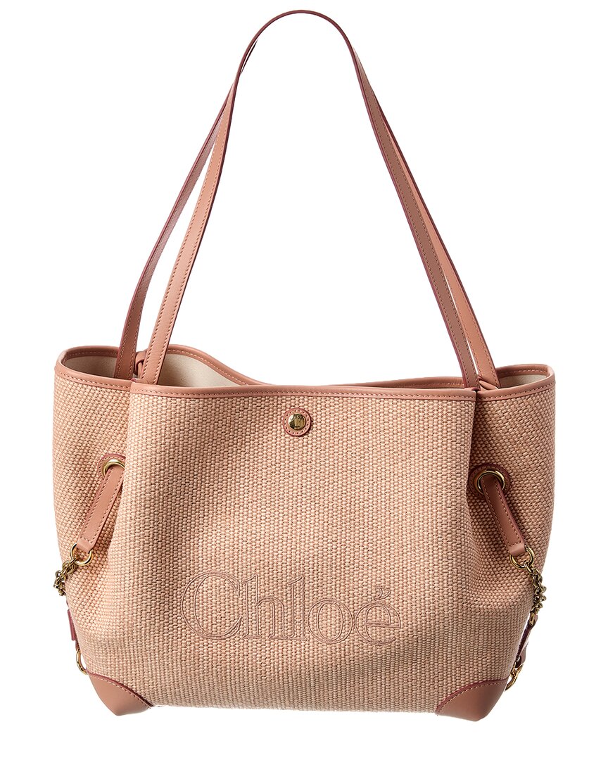 Chloé Chloé Clover Double Carry Leather-Trim Tote
