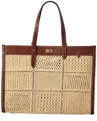 Anya Hindmarch Mortimer Patchwork Raffia & Leather Tote