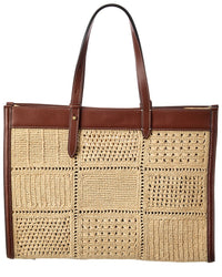 Anya Hindmarch Mortimer Patchwork Raffia & Leather Tote