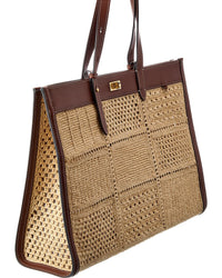 Anya Hindmarch Mortimer Patchwork Raffia & Leather Tote