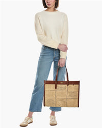 Anya Hindmarch Mortimer Patchwork Raffia & Leather Tote