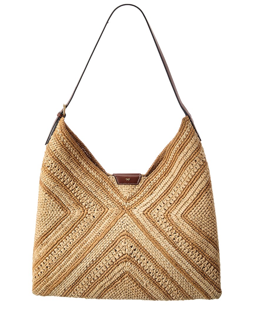 Anya Hindmarch Bow Raffia & Leather Tote Bag