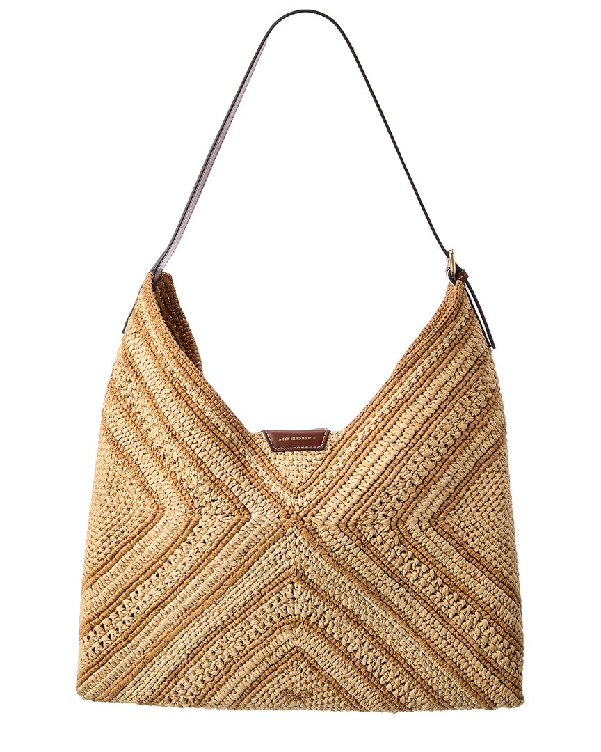 Anya Hindmarch Bow Raffia & Leather Tote Bag