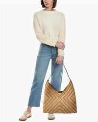 Anya Hindmarch Bow Raffia & Leather Tote Bag