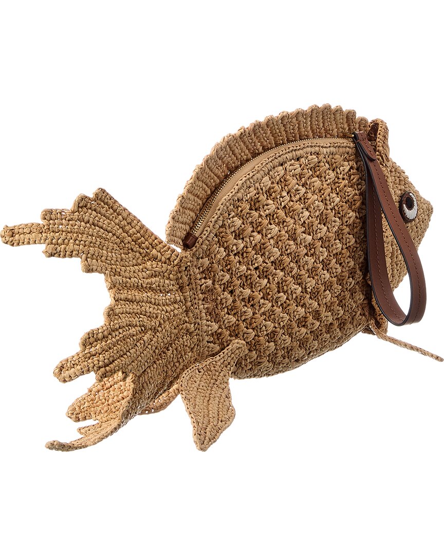 Anya Hindmarch Raffia Fish Clutch