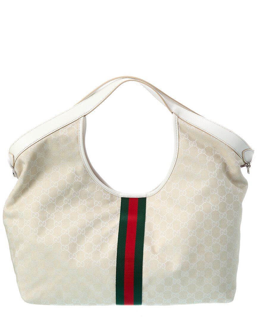 Gucci Giglio Large Gg Canvas & Leather Tote