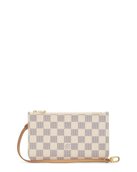 Pre-Owned Louis Vuitton White Damier Azur Neverfull Nm Pouch Pm (Authentic Pre-Loved)