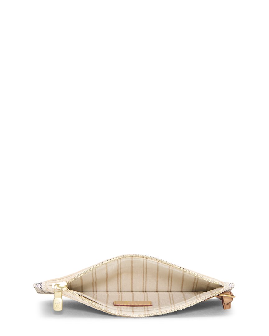 Pre-Owned Louis Vuitton White Damier Azur Neverfull Nm Pouch Pm (Authentic Pre-Loved)