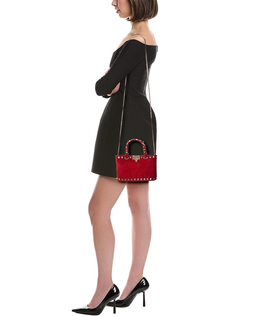 Valentino Valentino Rockstud Mini Suede Tote