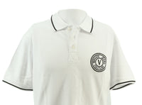 Versace Jeans Couture White Mens Polo Shirt with Black Logo Embroidery