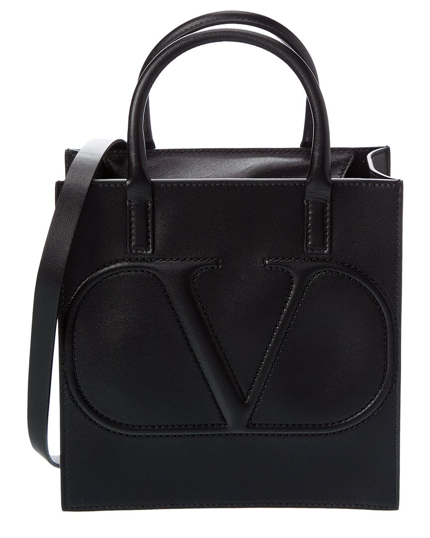 Valentino Vlogo Leather Tote