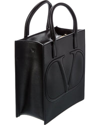 Valentino Vlogo Leather Tote