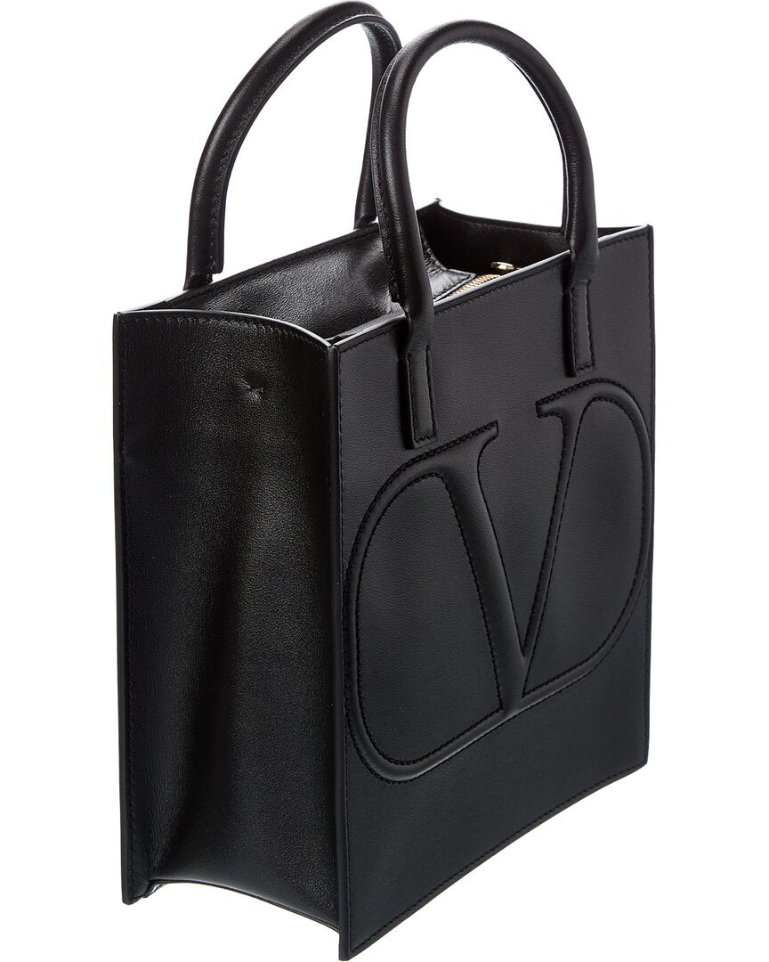 Valentino Vlogo Leather Tote