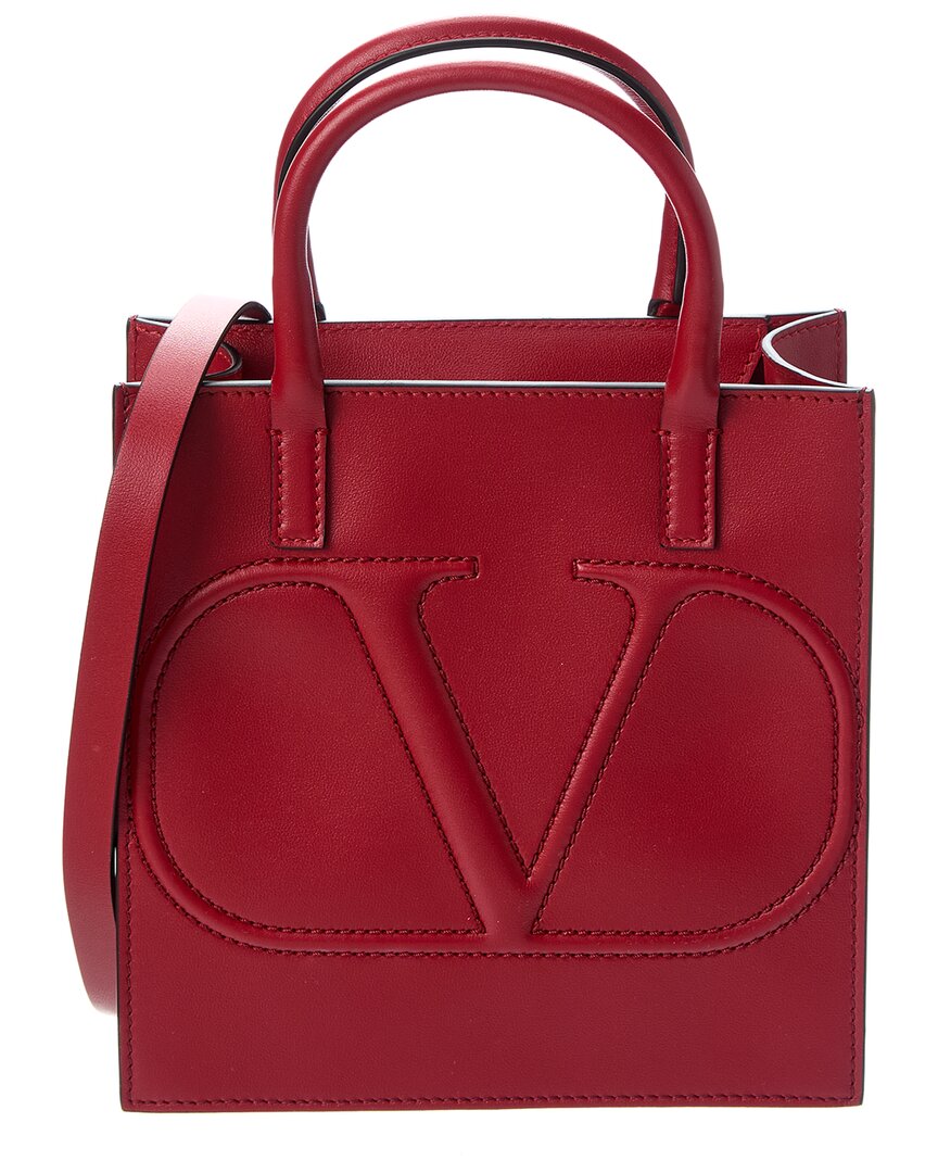 Valentino Vlogo Leather Tote