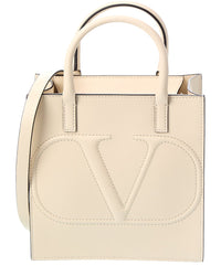 Valentino Vlogo Leather Tote