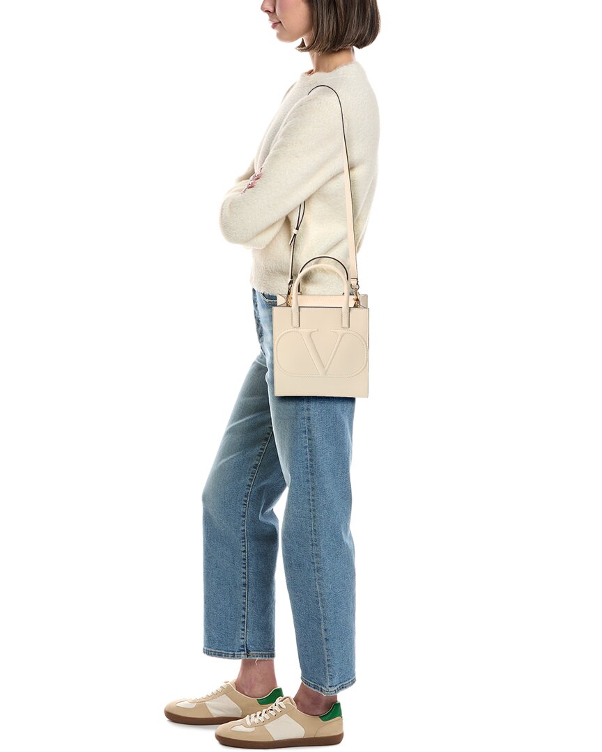 Valentino Vlogo Leather Tote