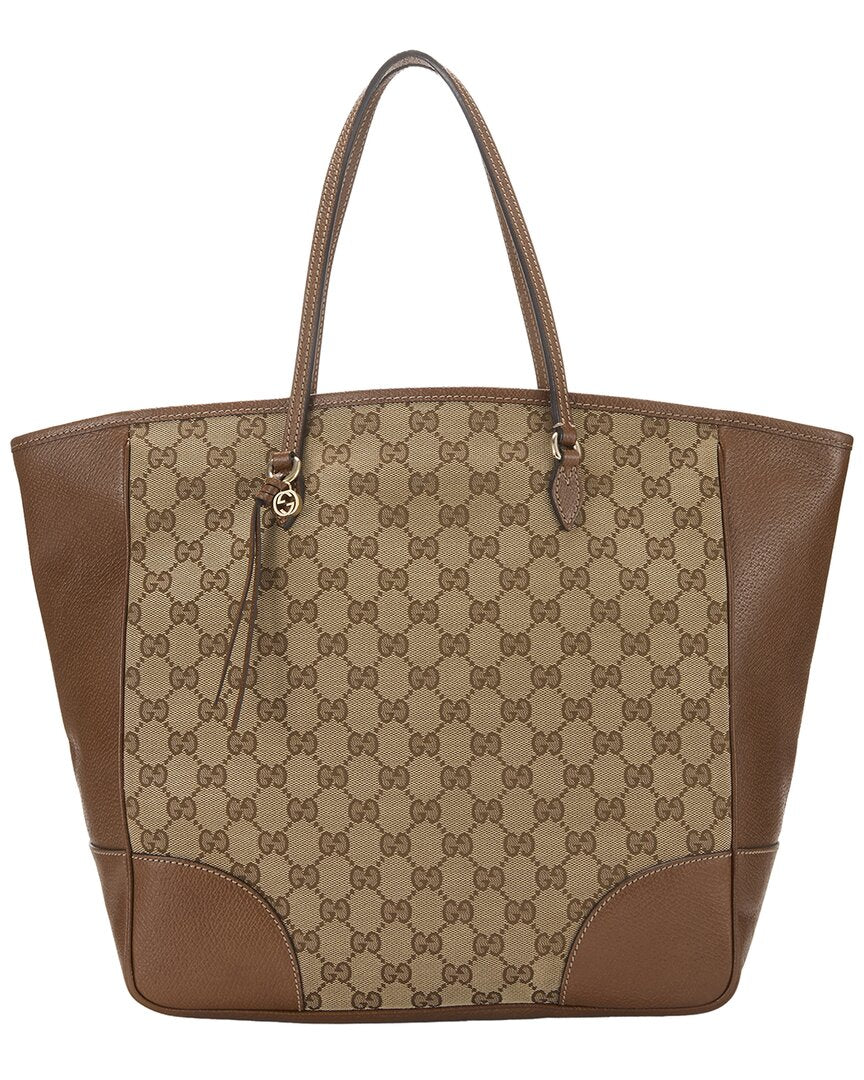Gucci Gucci Beige Gg Canvas Bree Top Handle Tote Large (Authentic Pre-Loved)