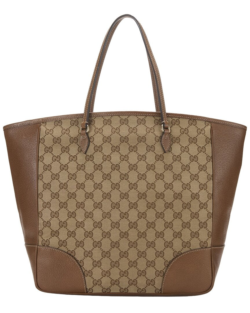 Gucci Gucci Beige Gg Canvas Bree Top Handle Tote Large (Authentic Pre-Loved)