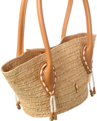 Christian Louboutin Christian Louboutin Venus Mini Raffia & Leather Tote