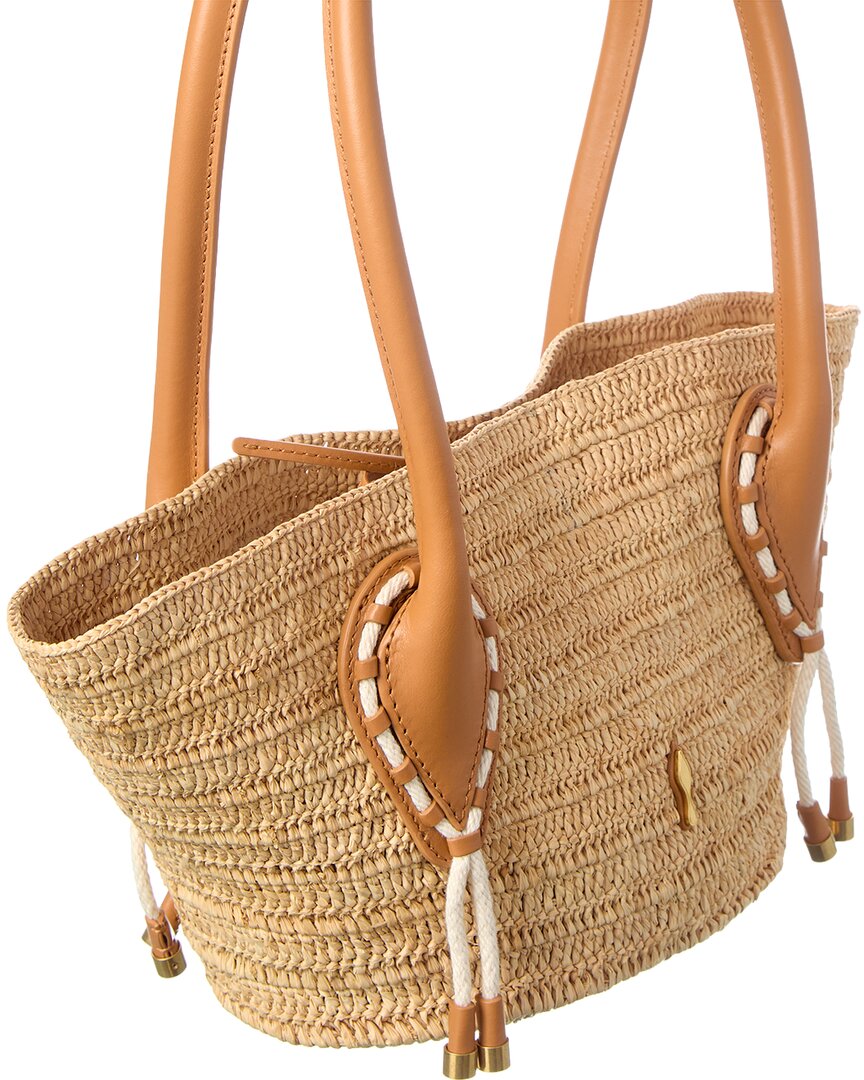 Christian Louboutin Christian Louboutin Venus Mini Raffia & Leather Tote