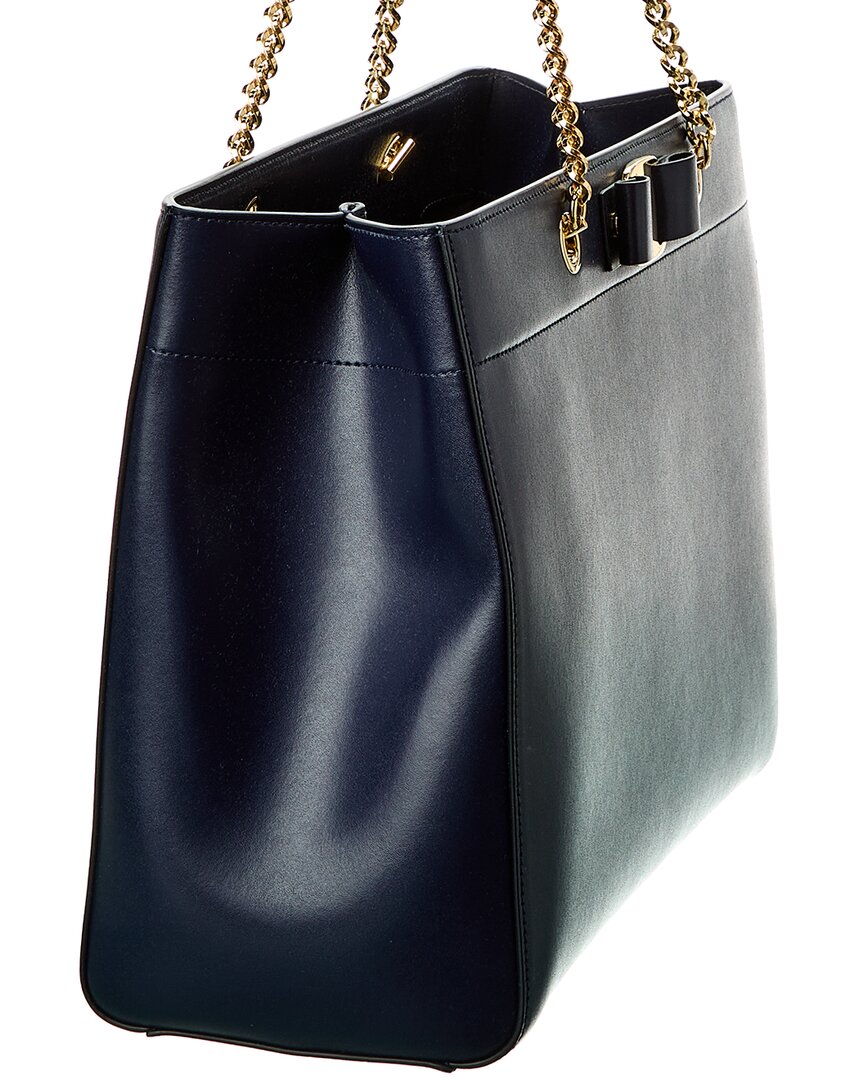 Ferragamo Vara Bow Double Handle Leather Tote