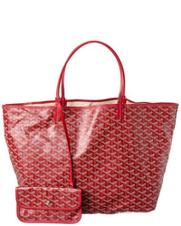 Goyard Goyard Red Goyardine Coated Canvas Saint Louis Gm (Authentic Pre-Loved)