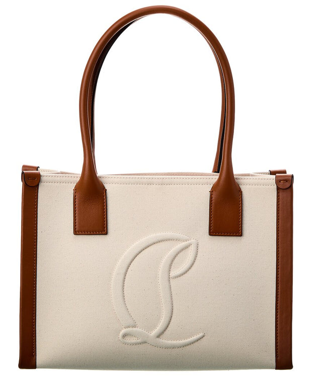 Christian Louboutin By My Side Small Canvas & Leather Tote