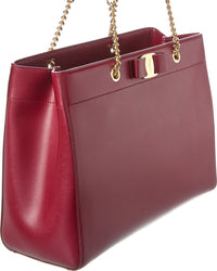 Ferragamo Vara Bow Double Handle Leather Tote