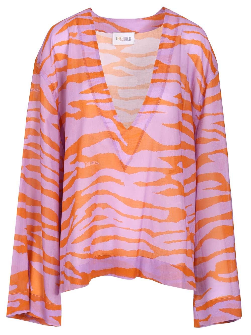 The Attico Women Animal Print Blouse